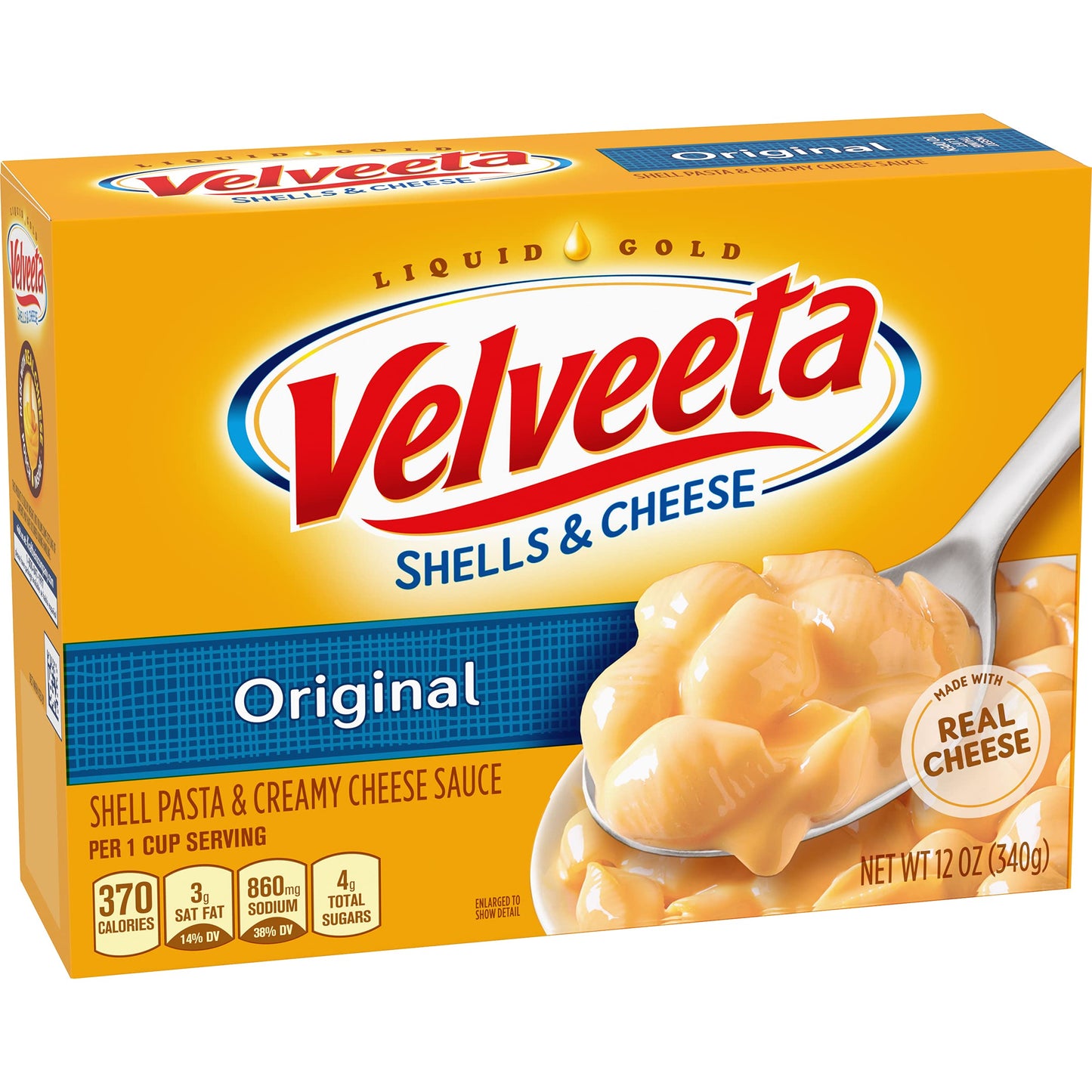 Velveeta Shells & Cheese Original Shell Pasta & Cheese Sauce Meal (4 ct Pack, 12 oz Boxes)