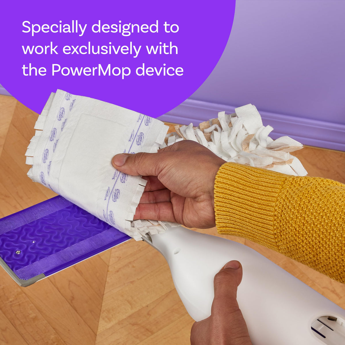 Swiffer PowerMop Wood Mopping Pad Refills for Floor Cleaning, 8 count