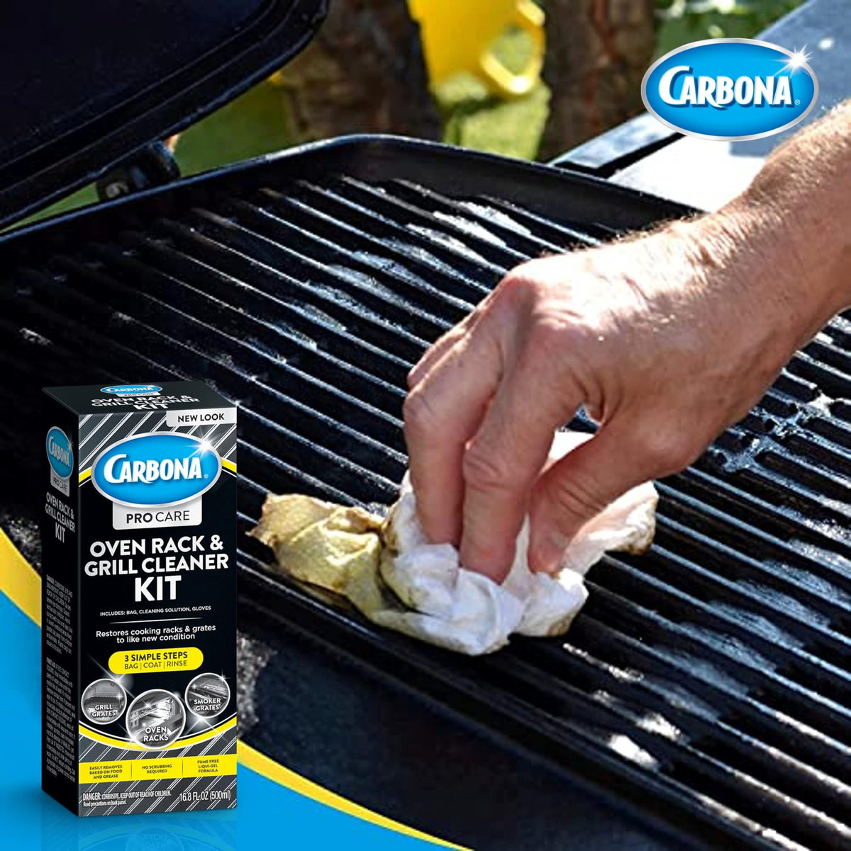 Carbona Oven Rack & Grill Cleaner | Eliminates Thick Grease & Build-Up | Griddle & BBQ Cleaning Solution | 16.8 Fl Oz, 2 Pack