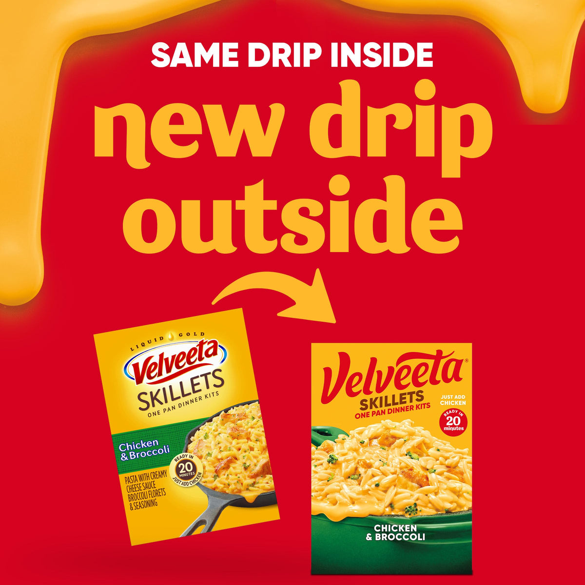 Velveeta Skillets Chicken & Broccoli One Pan Dinner Kit, 13.6 oz Box