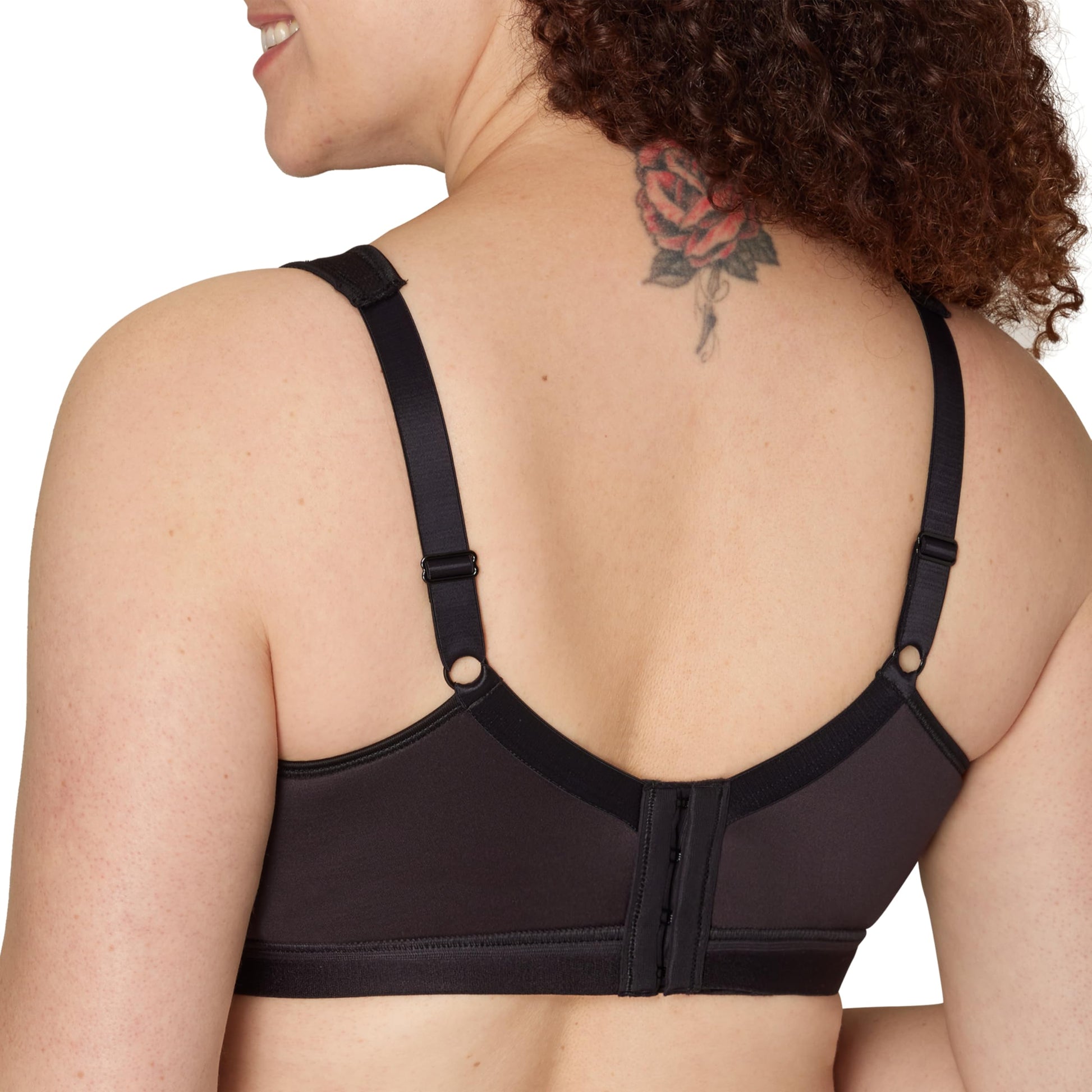 PLAYTEX Womens 18 Hour Wireless Seamless Full-coverage T-shirt With Smoothing Support, Us4159 Bras, Real Black, 44D US