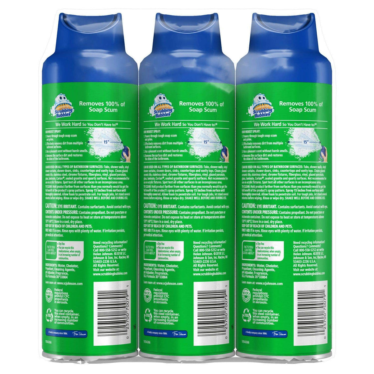 Scrubbing Bubbles Mega Shower Foamer With Ultra Cling Bulk Bathroom Cleaner 20 Ounce (Pack of 3)