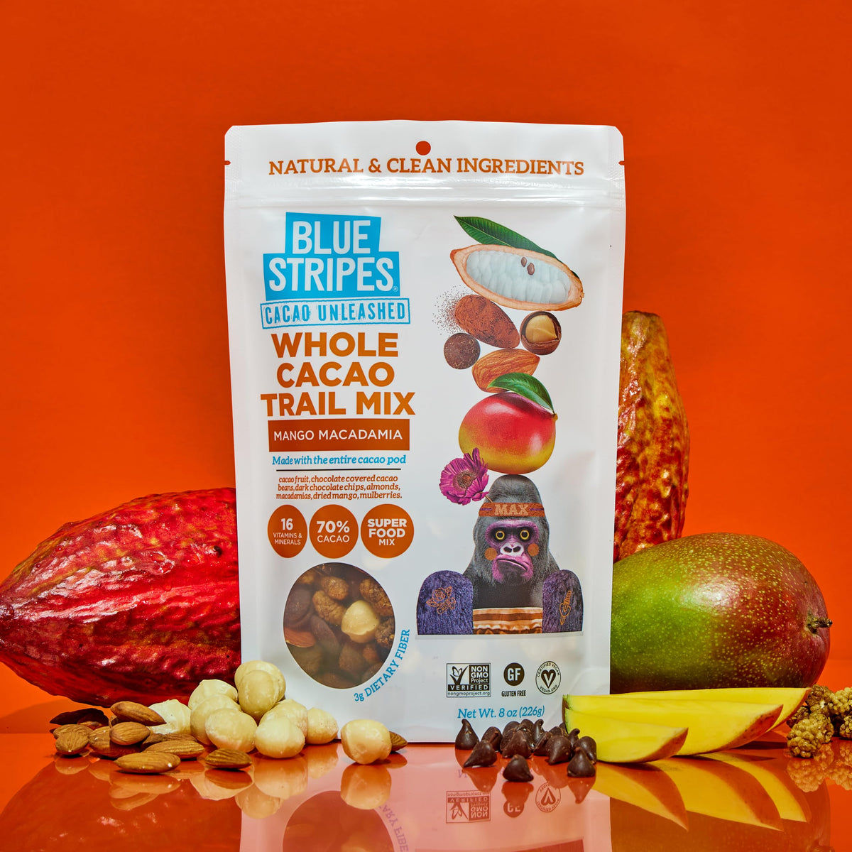Blue Stripes Mango Macadamia Trail Mix, 8 OZ