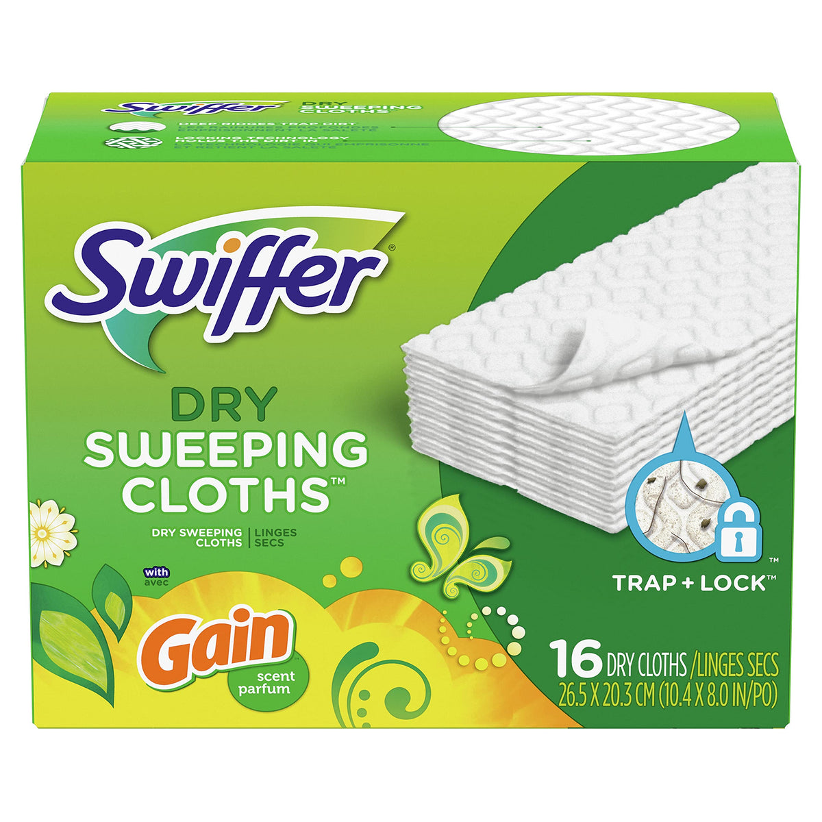 Swiffer Sweeper Dry Sweeping Pad Multi Surface Refills for Dusters Floor Mop, Gain, 16 Count (Packaging May Vary)