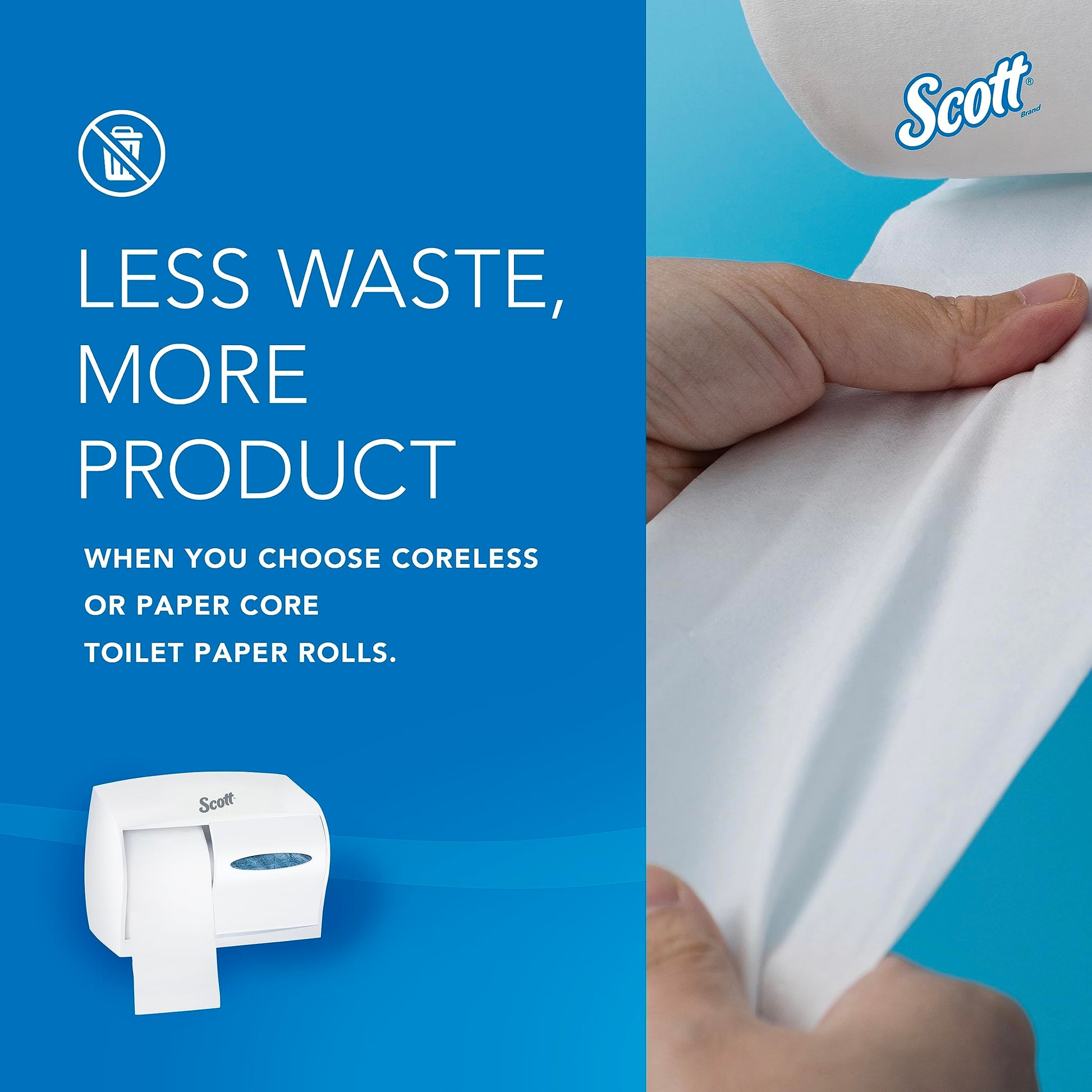 Kimberly-Clark Scott Essential Double Roll Coreless Toilet Paper Dispenser (09605),, Pearl White