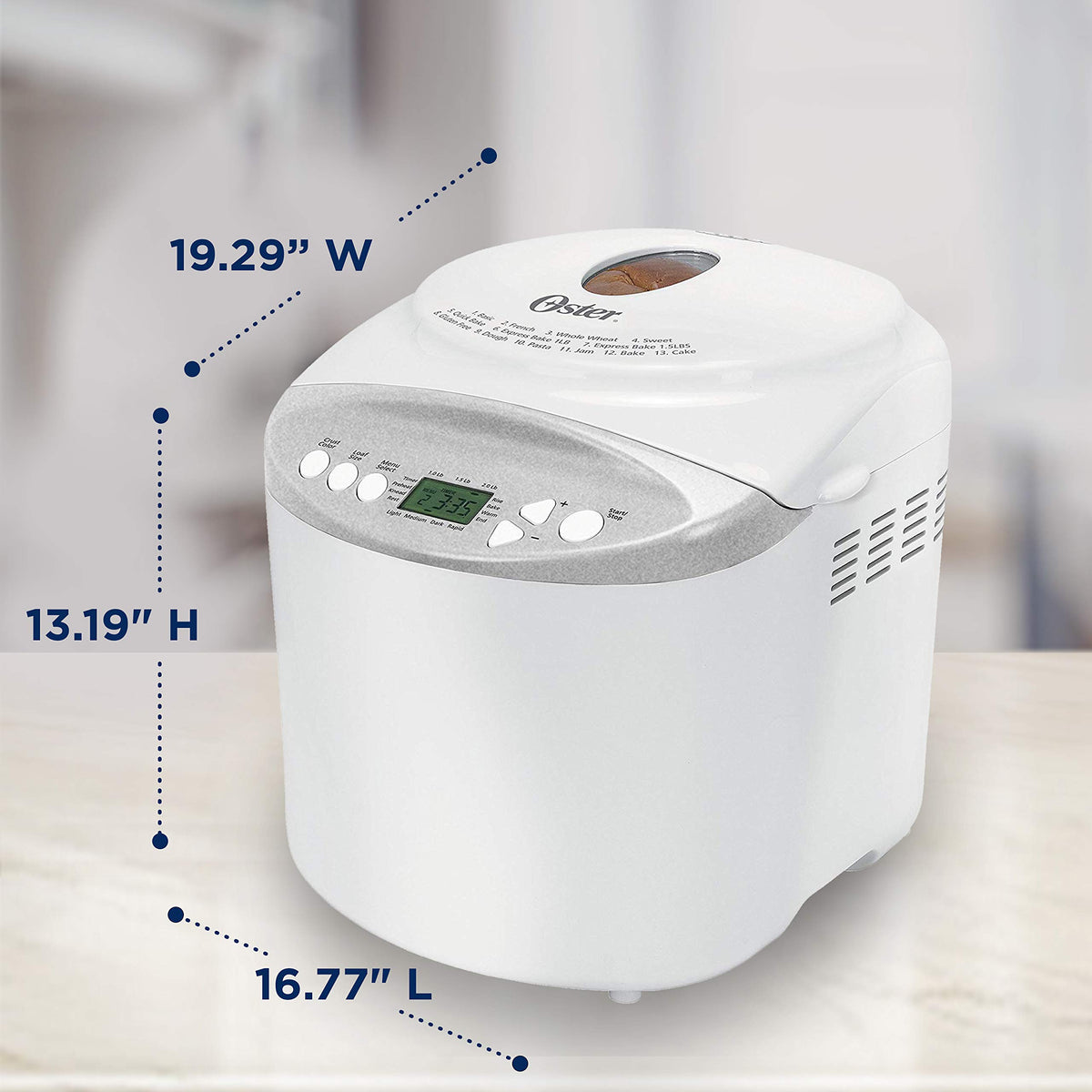 Oster Expressbake Bread Maker with Gluten-Free Setting, 2 Pound, White (CKSTBR9050-NP)