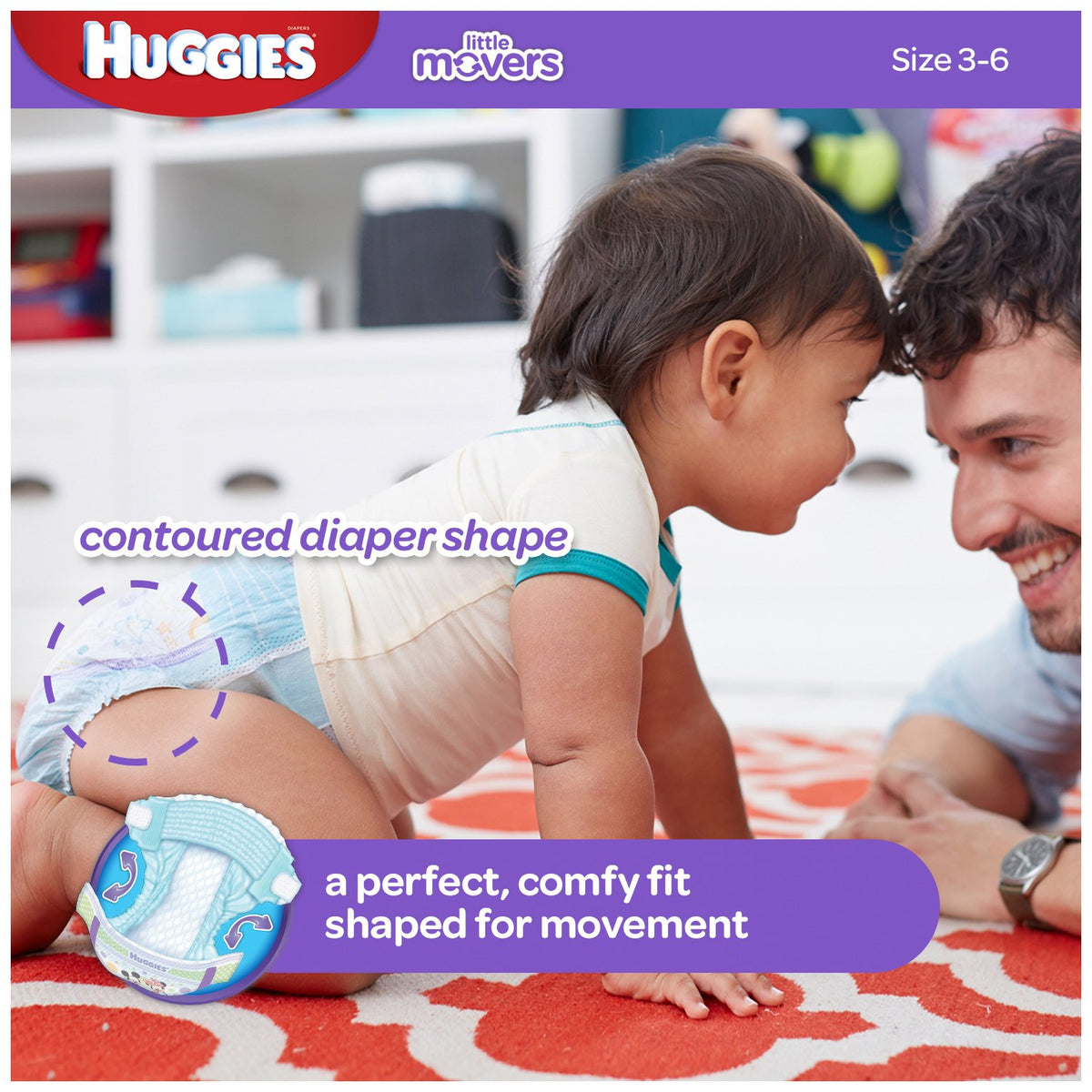 Huggies Little Movers Diapers - Size 3-28 ct