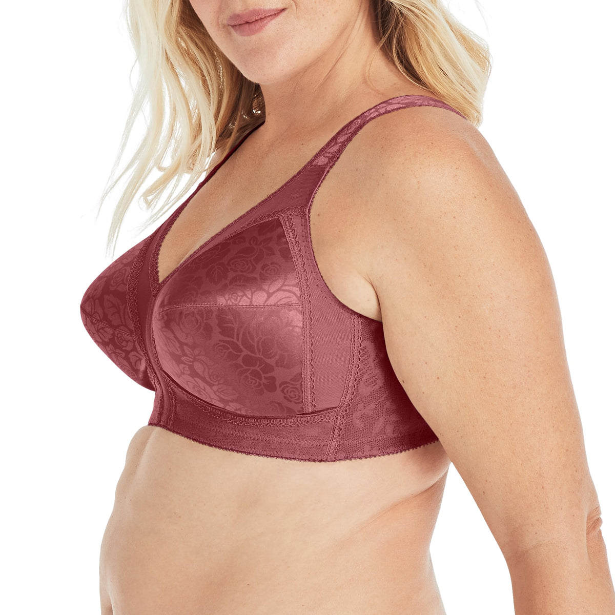 Playtex Women 18 Hour Comfort-Strap Wireless, Full-Coverage Bra, Single or 2-Pack, Rustic Berry Red, 40B