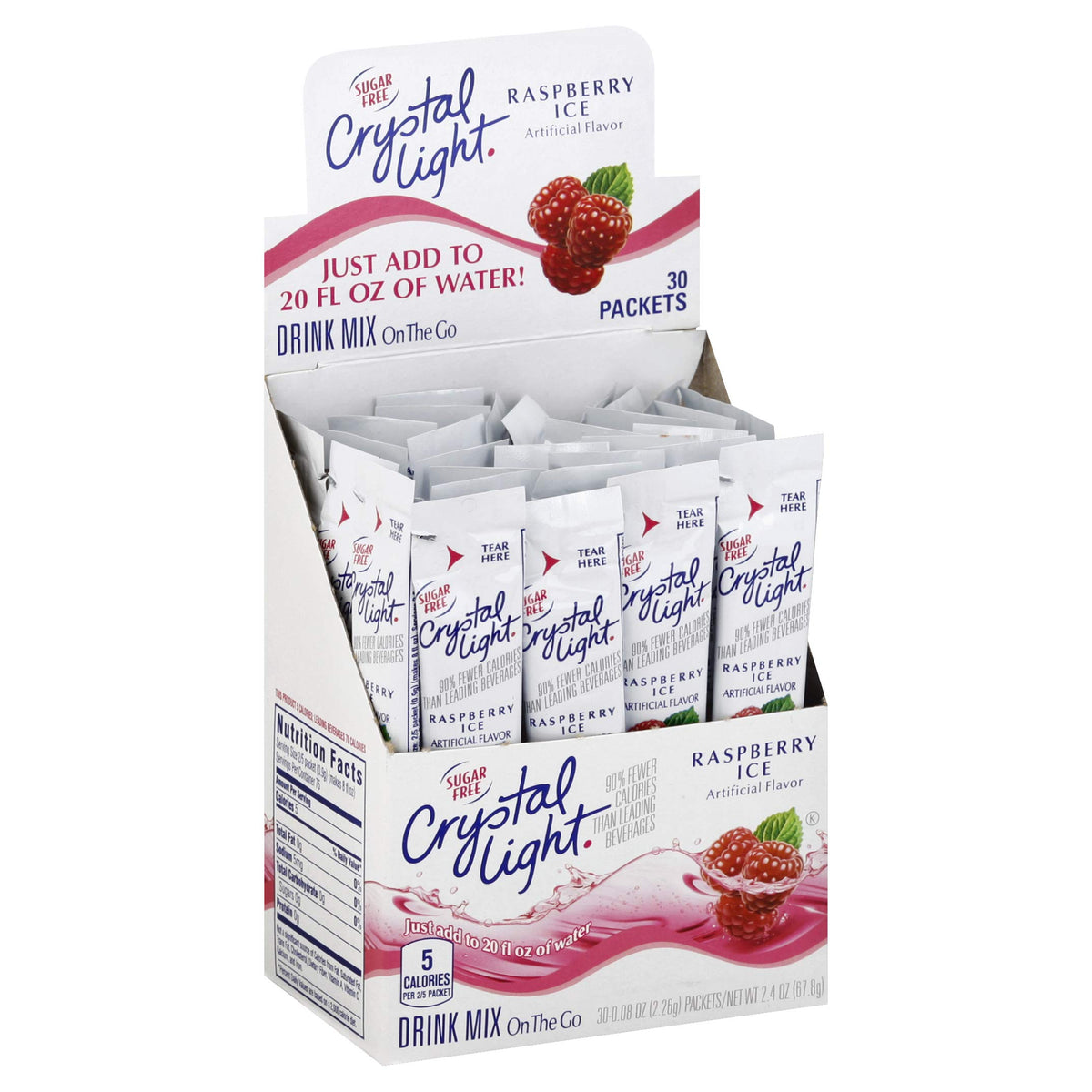 Crystal Light Raspberry Ice Drink Mix, 30 Count (Pack of 1)