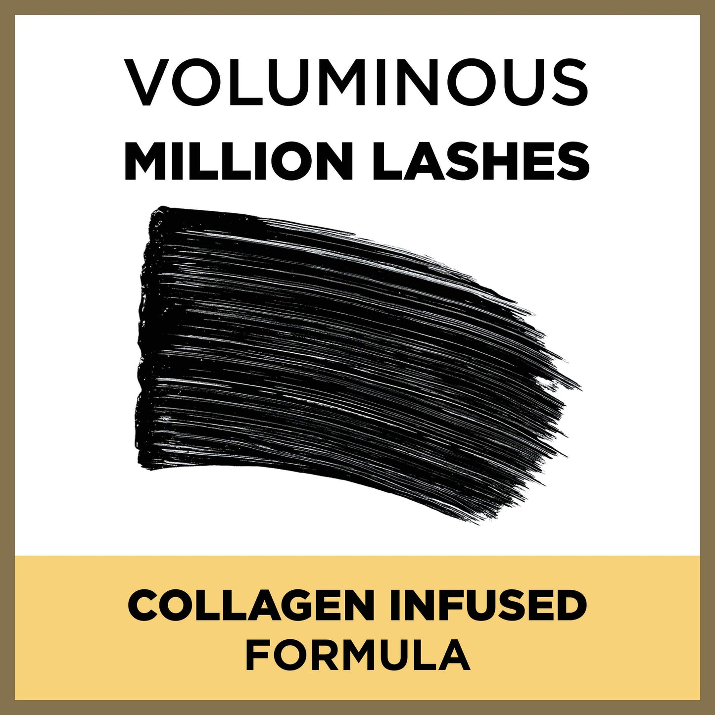 Lâ€™Oreal Paris Makeup Voluminous Million Lashes Mascara, Volumizing Collagen Infused Eye Makeup, Amplifying Mascara Brush, Washable, Black, 0.32 Fl Oz., 1 Count