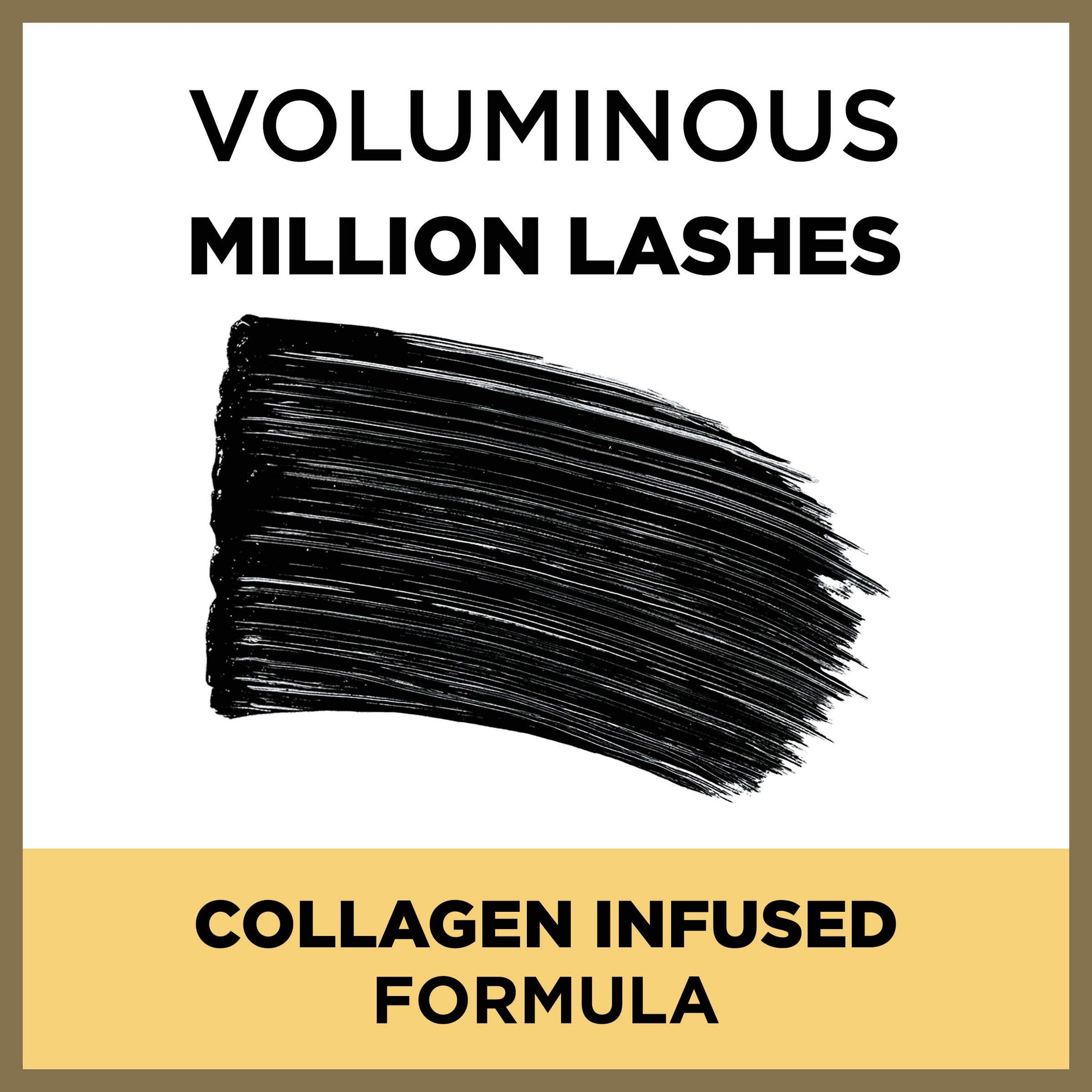 Lâ€™Oreal Paris Makeup Voluminous Million Lashes Mascara, Volumizing Collagen Infused Eye Makeup, Amplifying Mascara Brush, Washable, Black, 0.32 Fl Oz., 1 Count