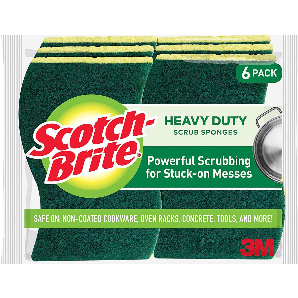 3M Scotch-Brite Heavy-Duty Scrub Sponge 6 ea