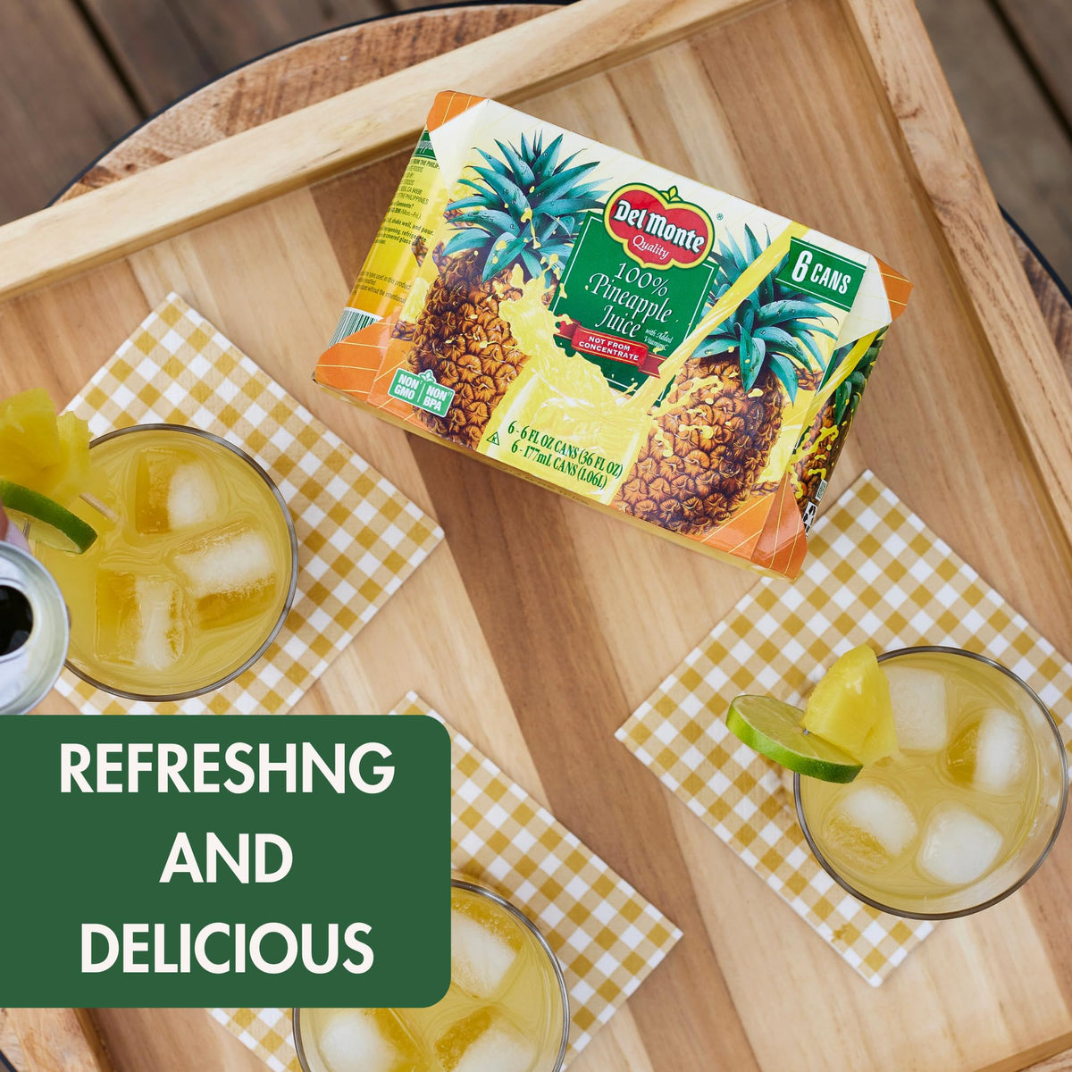 Del Monte 100% Pineapple Juice 24 cans, 6 fl oz.