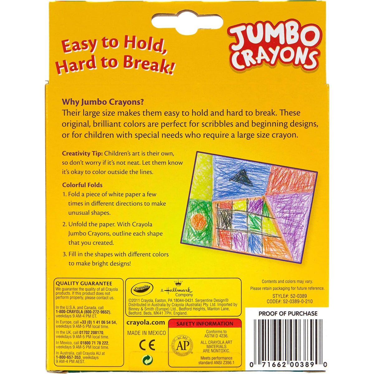Crayola Jumbo Crayons, 8 Toddler Crayons, Assorted Colors