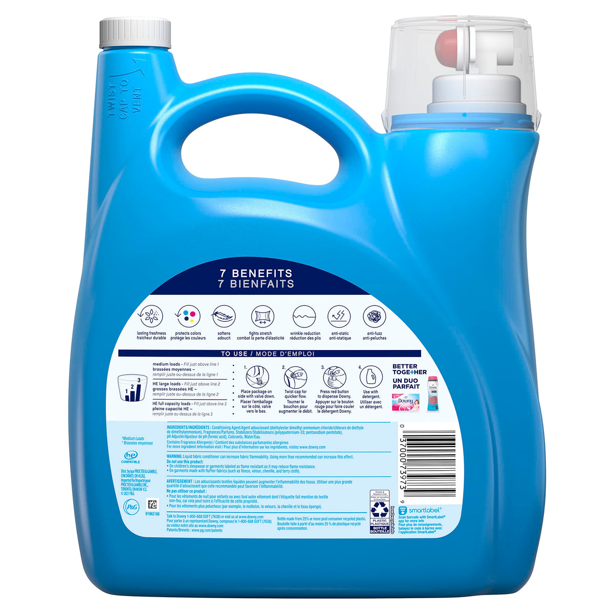 Downy April Fresh Liquid Fabric Conditioner (Fabric Softener), 164 fl oz, 190 loads