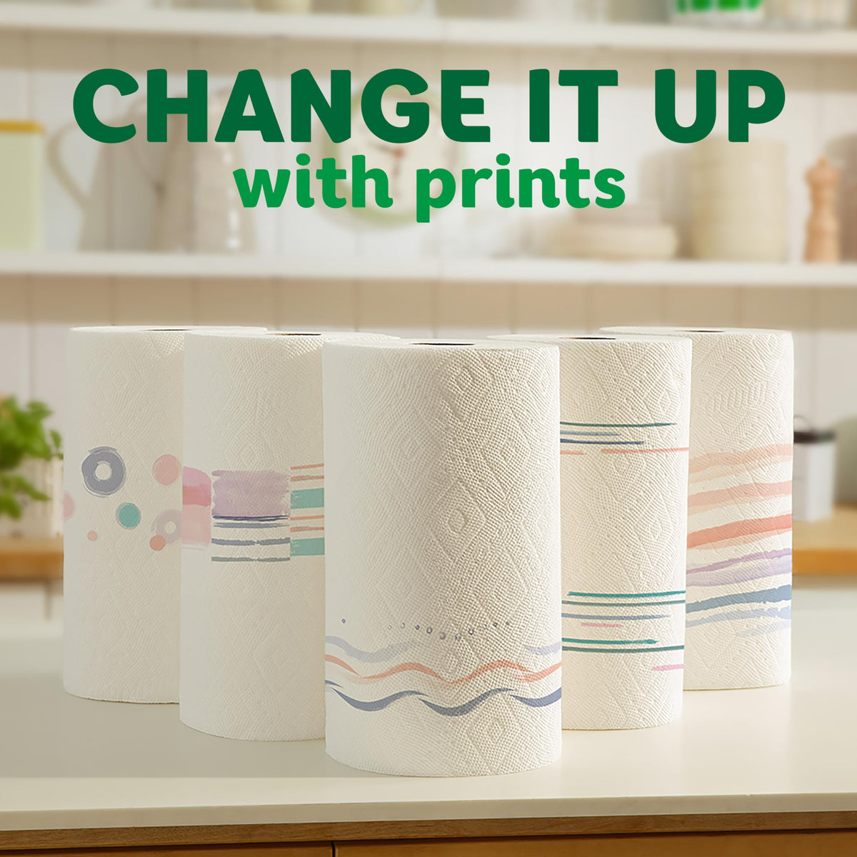 Bounty Select-A-Size Paper Towels, Prints, 2 Triple Rolls = 6 Regular Rolls (Packaging May Vary)