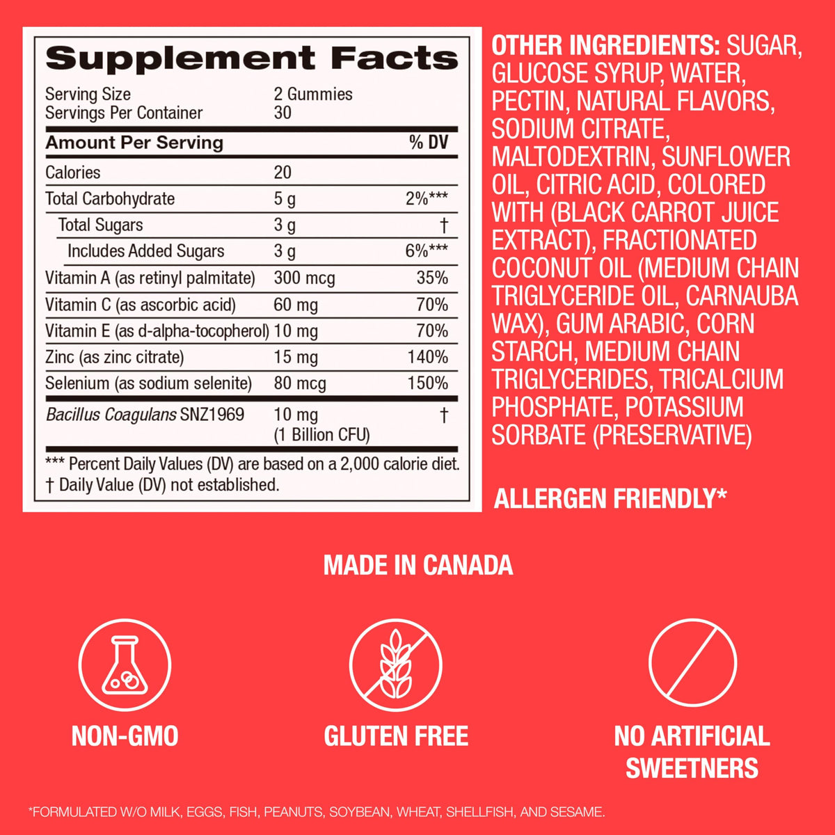 Neutrogena Clear Complexion Antioxidant Gummies with Zinc, Daily Skincare Supplement with Vitamin A, Vitamin C & Vitamin E for Clear, Healthy Skin + Probiotics, Strawberry Flavor, 60 ct
