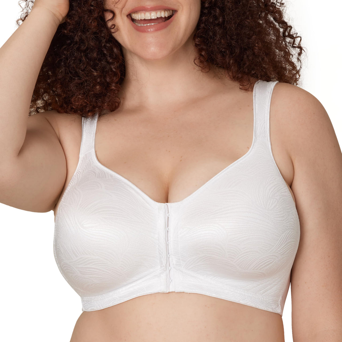 Playtex Womens 18 Hour Extra Back Support Front Close Wireless Use52e with 2-Pack Option Bra, White, 38DD US