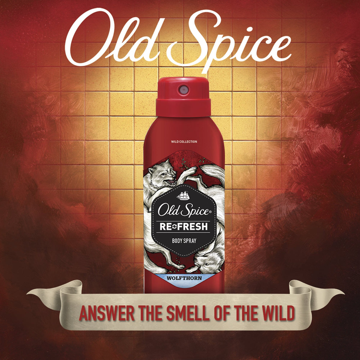 Old Spice Wild Collection Men's Body Spray Wolfthorn 3.75 Ounce