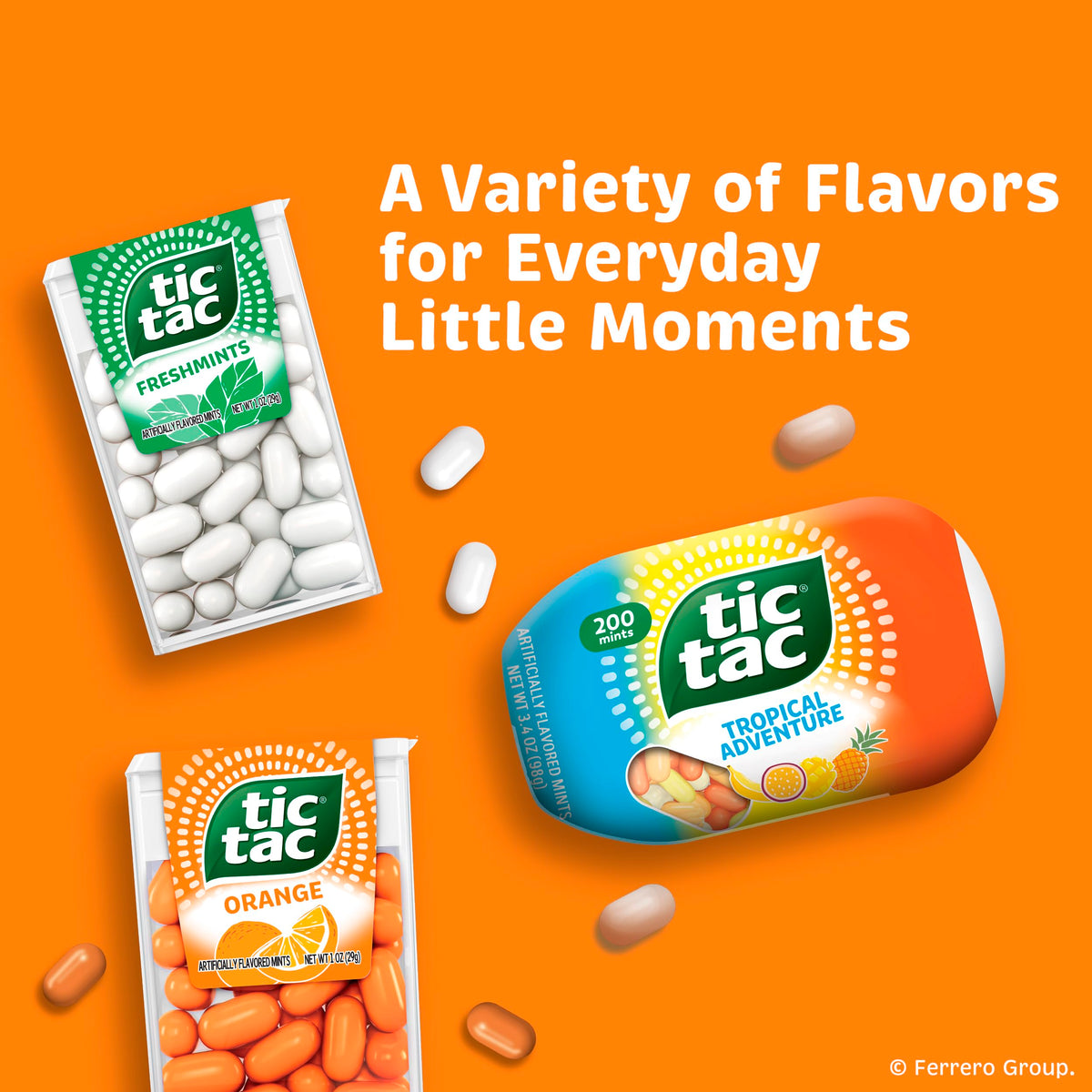 Tic Tac Orange Mints, Bulk 12 Pack, On-The-Go Refreshment, 1.7 oz Each