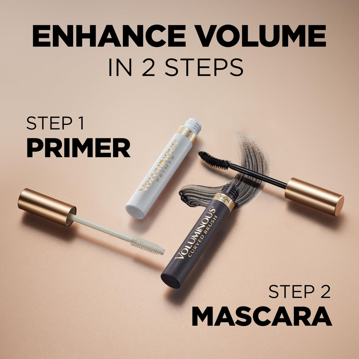 L'Oreal Paris Makeup Voluminous Original Curved Brush Mascara, Black, 0.28 Fl Oz