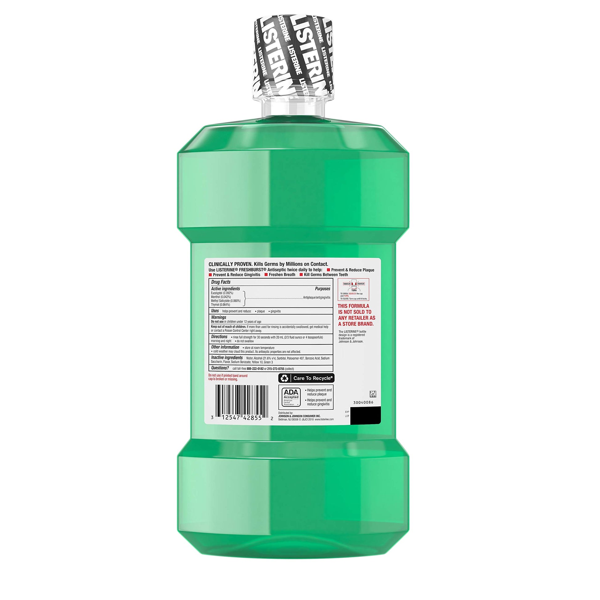 Listerine FreshBurst Antiseptic Mouthwash, 2 pk./1.5L