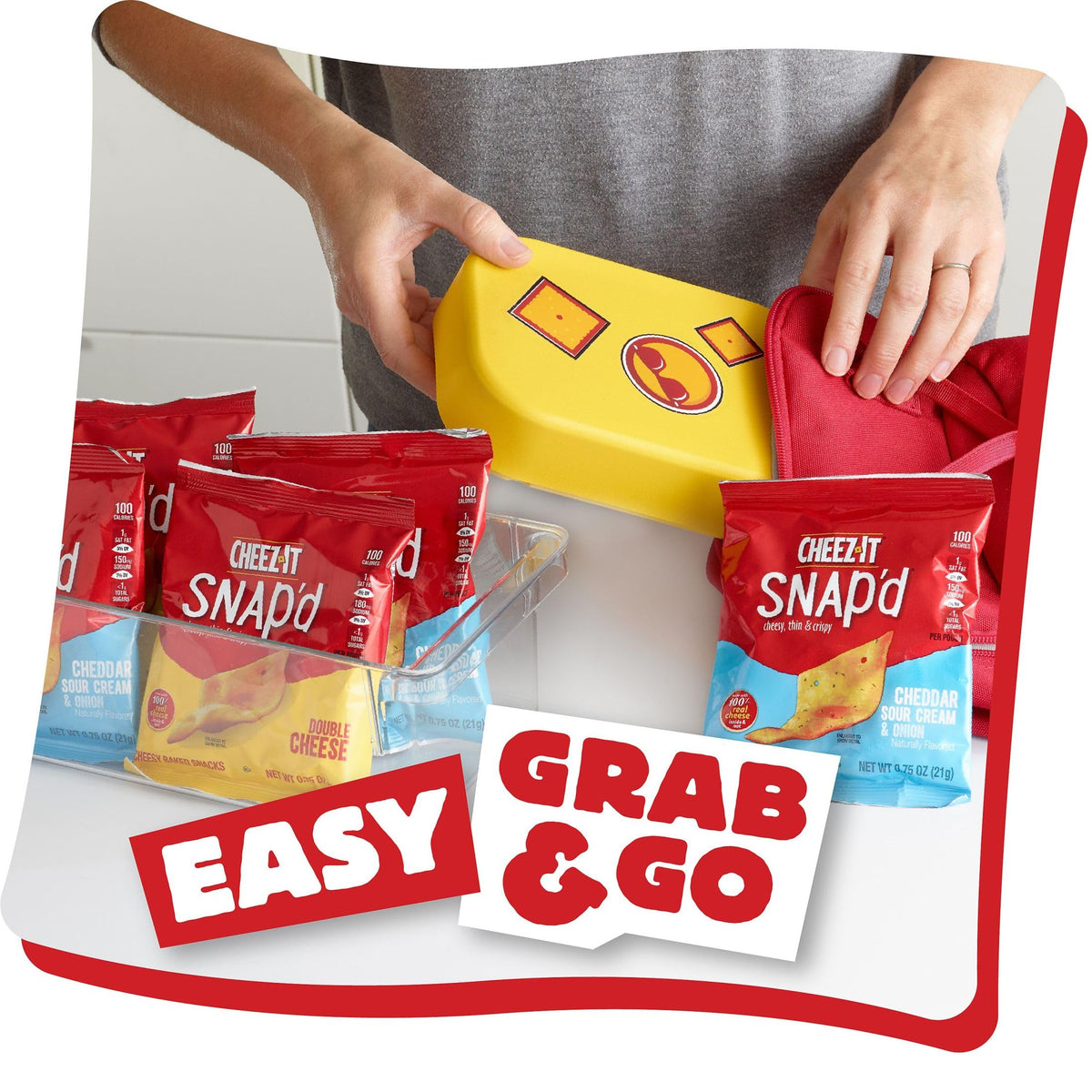 Cheez-It Snap'd Cheese Cracker Chips, Thin Crisps, Lunch Snacks, Variety Pack, 15oz Box (20 Packs)