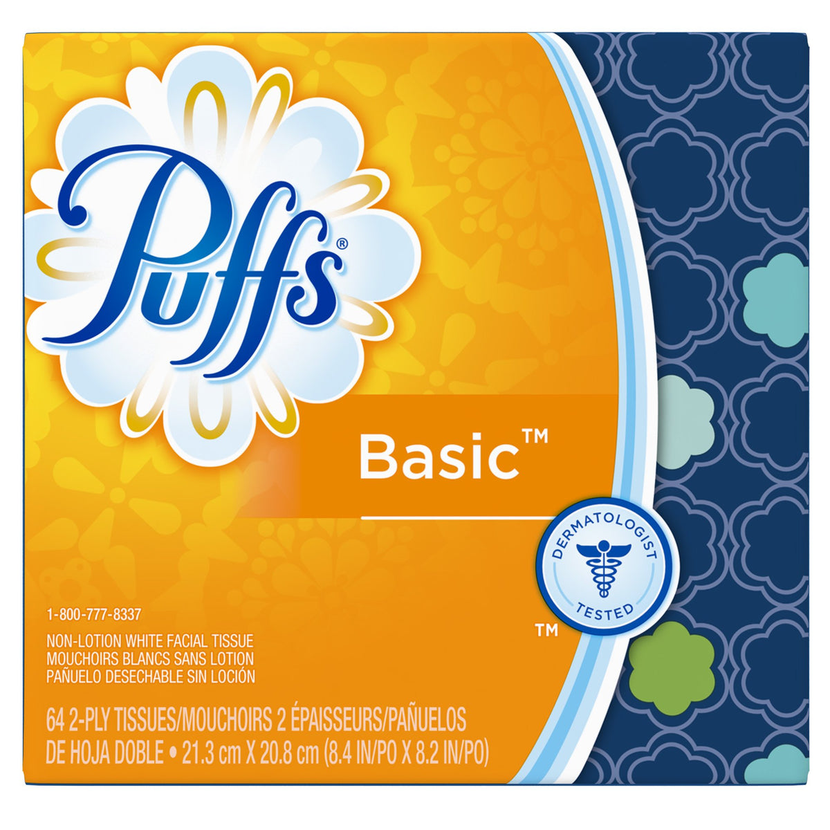 Puffs Basic Facial Tissues; 64 Count; 1 Cube Box (64 Tissues In Box)