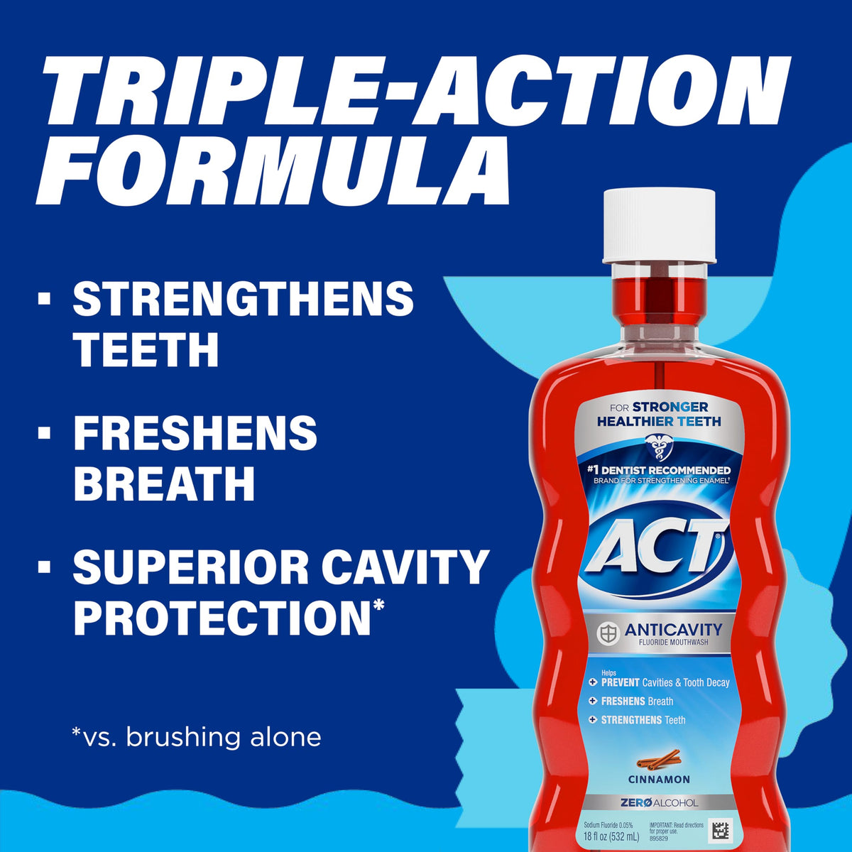 ACT Anticavity Fluoride Rinse Cinnamon 18 oz