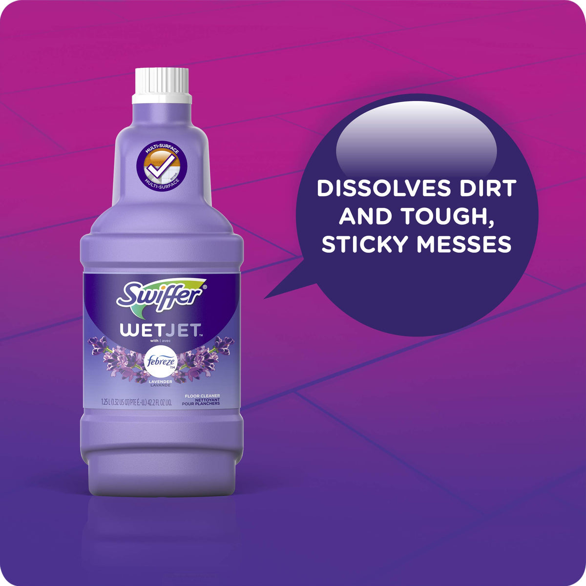 Swiffer FBA_23679CT WetJet Multi Purpose Solution 42.31.25 ozliter, Multicolor, Open Window Fresh Scent, 42.2 Fl Oz