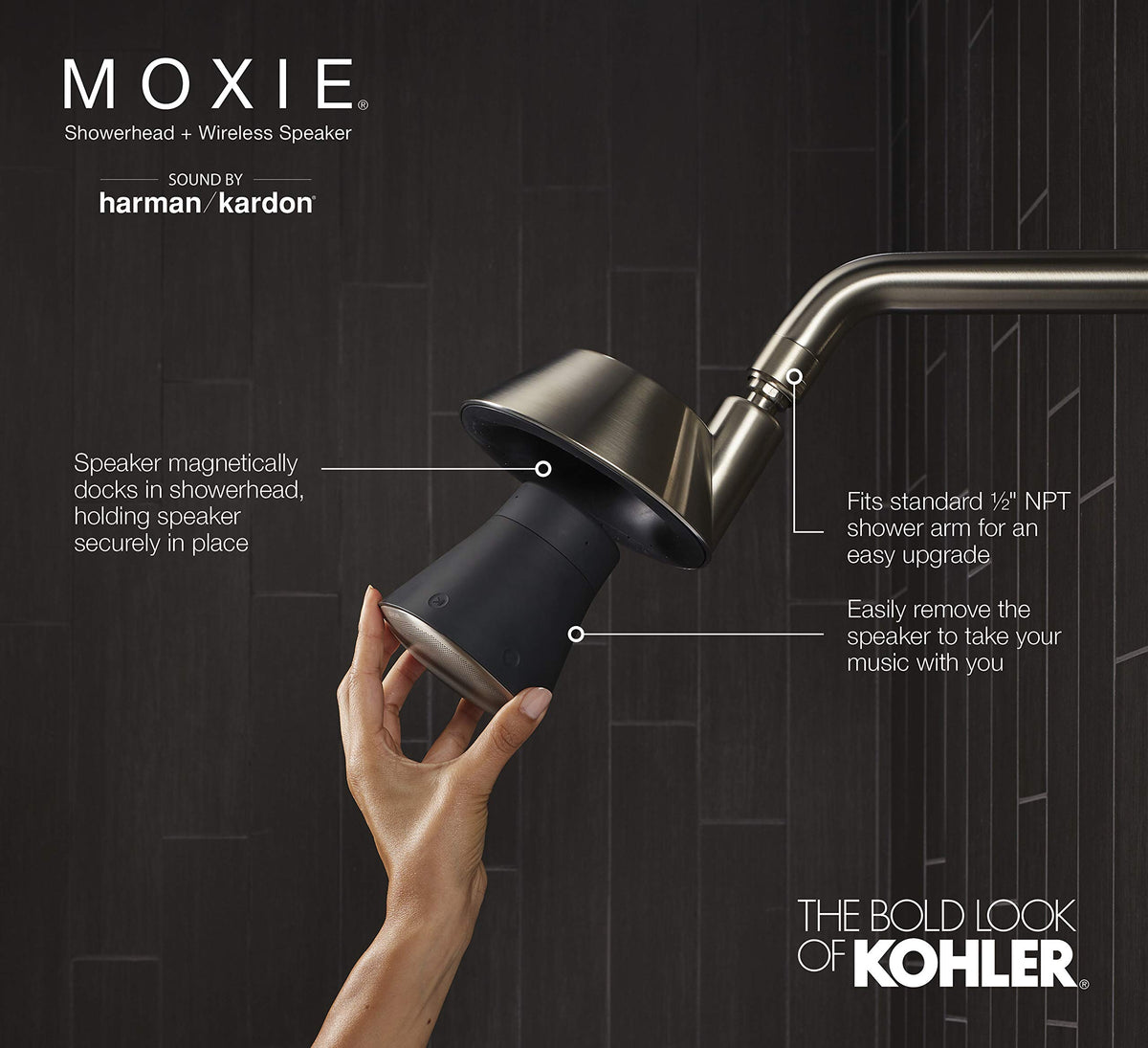 MOXIE® 1.75GPM SHOWERHEAD/BLUETOOTH