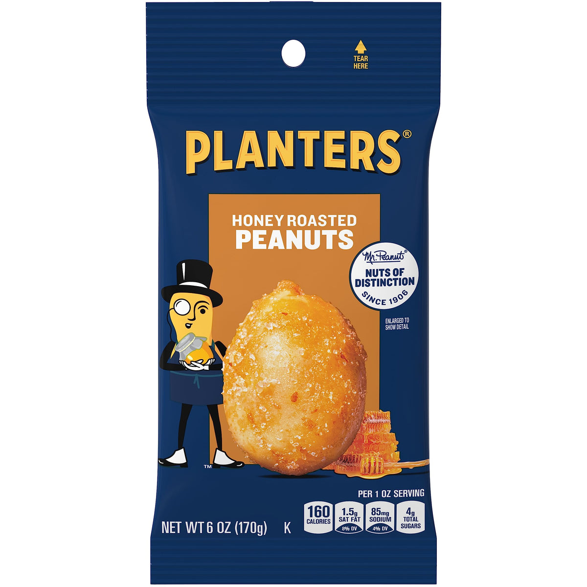 Planters Honey Roasted Peanuts (12 ct Pack, 6 oz Bags)