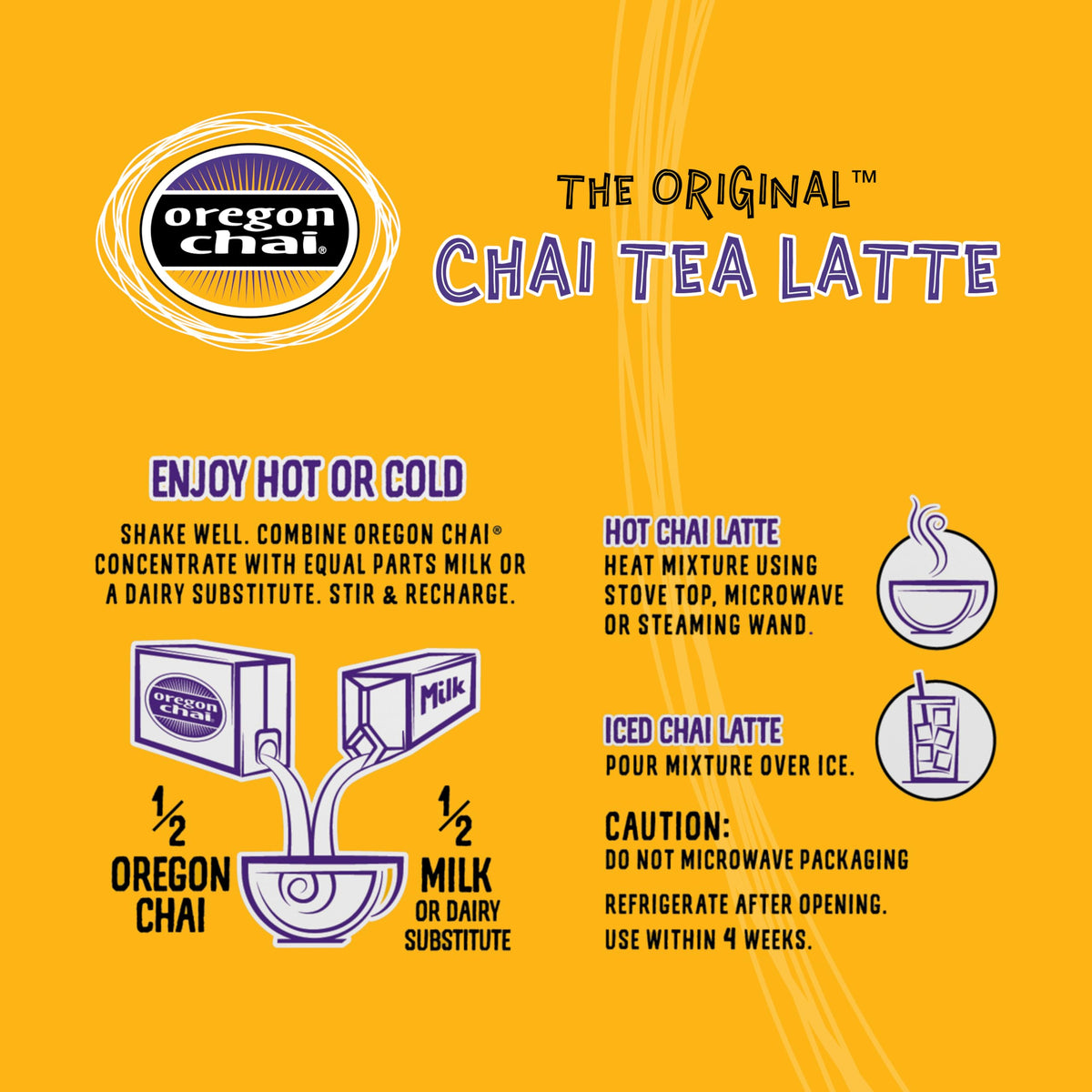 Oregon Chai Caffeine Free Chai Concentrate, 32 Fluid Ounce (Pack of 6)