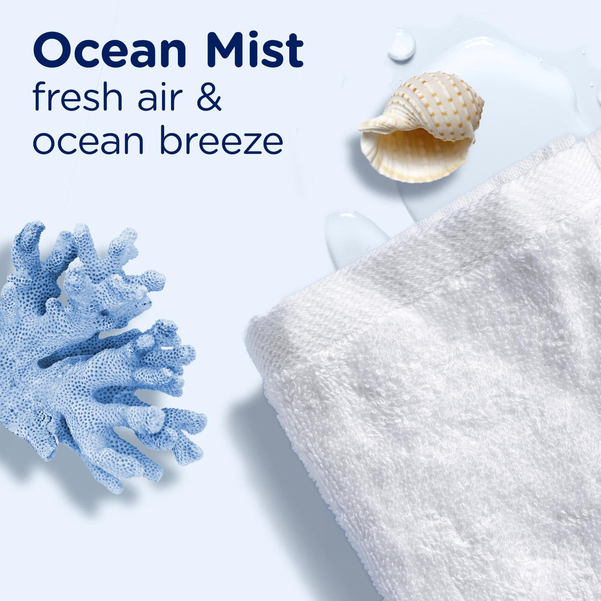 Downy Light Laundry Scent Booster Beads for Washer, Ocean Mist, 24 oz, with No Heavy Perfumes