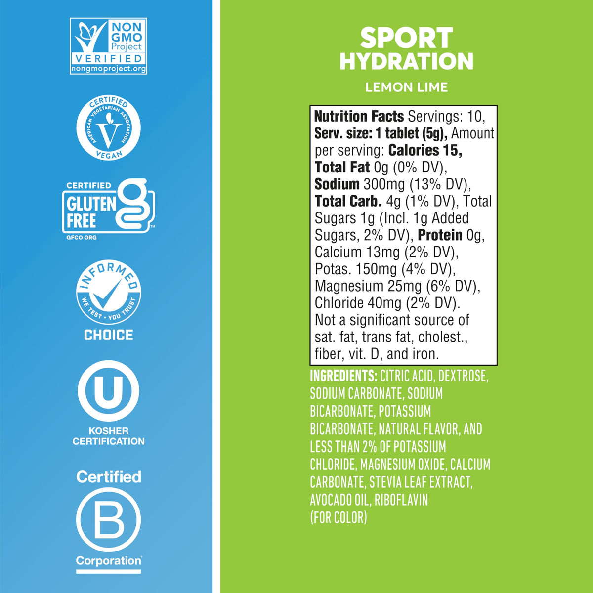Nuun Sport Electrolyte Tablets for Proactive Hydration, Lemon Lime, 4 Pack (40 Servings)