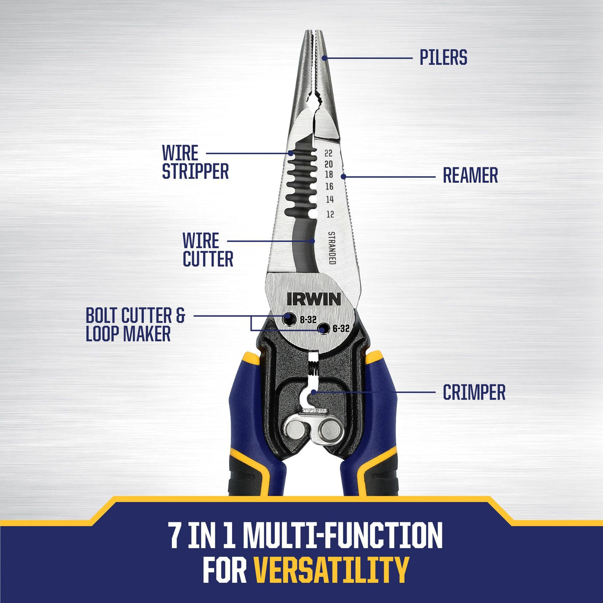 IRWIN VISE-GRIP Wire Stripper, 7 in 1 Multi-Function (IWHT84002)