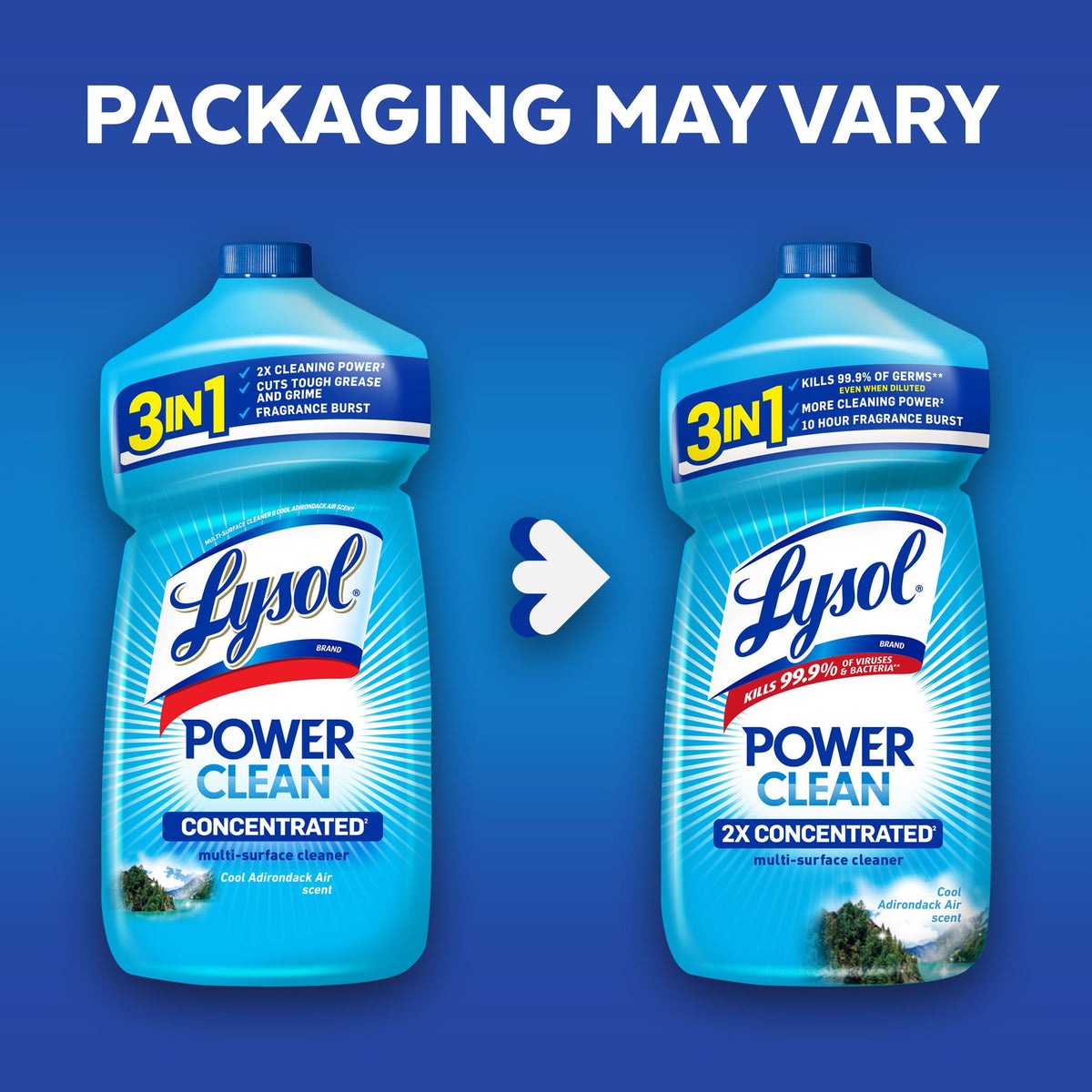 Lysol Power Clean Multi-Surface Cleaner, 2x Concentrated Pour, Cool Adirondack scent, 28 Fl Oz