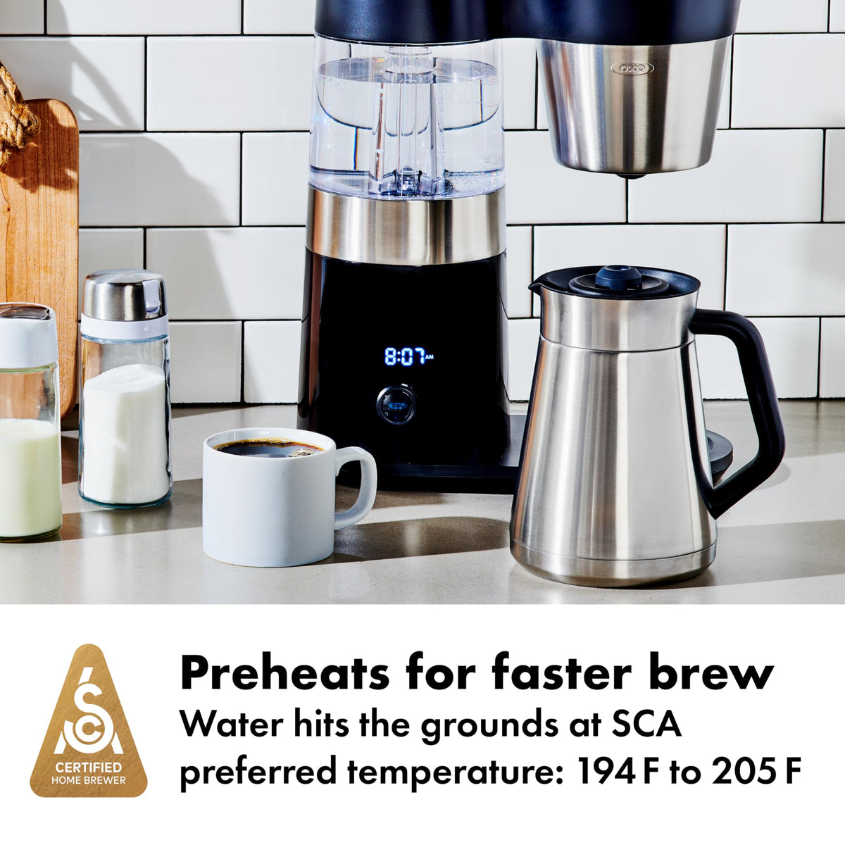 OXO Brew 9 Cup Stainless Steel Coffee Maker,Silver, Black