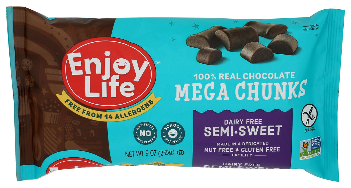 ENJOY LIFE Semi Sweet Mega Chunks, 9 OZ