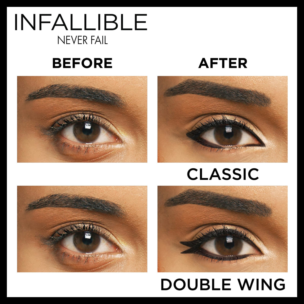 L'Oreal Paris Makeup Infallible Never Fail Original Mechanical Pencil Eyeliner with Built in Sharpener, Black Brown, 0.008 oz., 1 Count