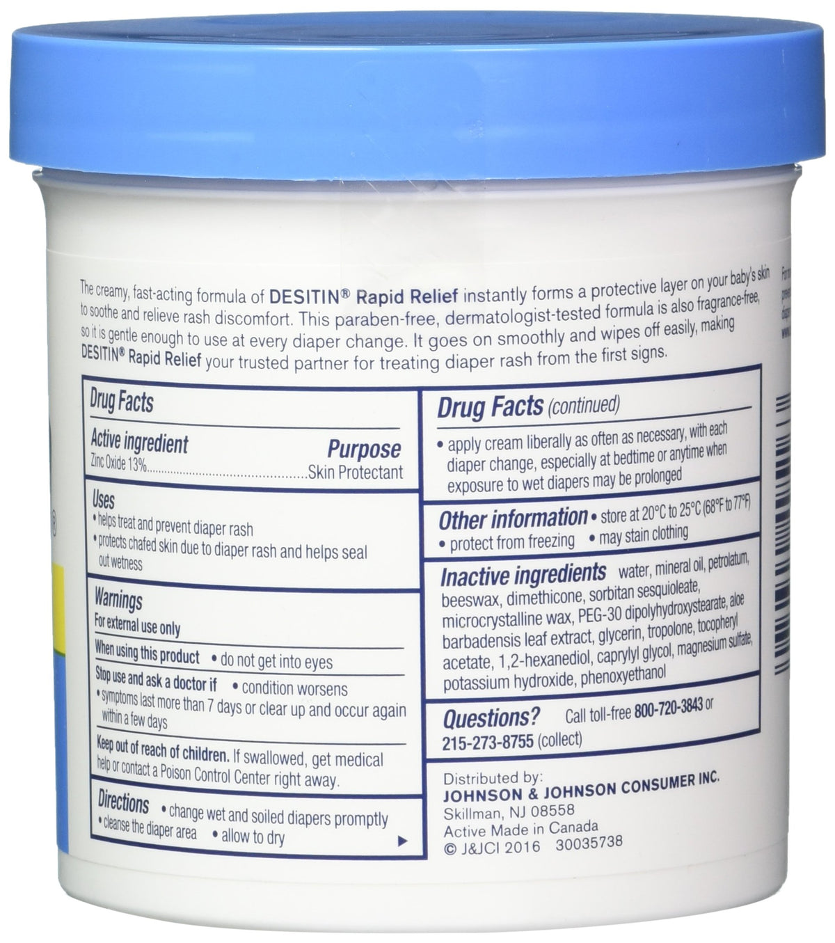 DESITIN Rapid Relief Creamy Jar, 16-Ounce (Pack of 4)