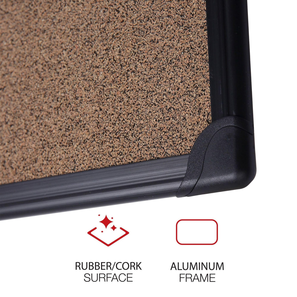 Universal UNV43021 24 in. x 18 in. Tech Cork Board - Black Frame