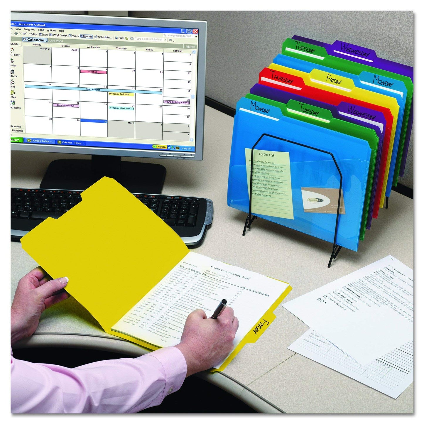 Smead Slash Pocket Poly File Folders, 1/3-Cut Tab, Letter Size, Assorted Colors, 30 per Box (10540)