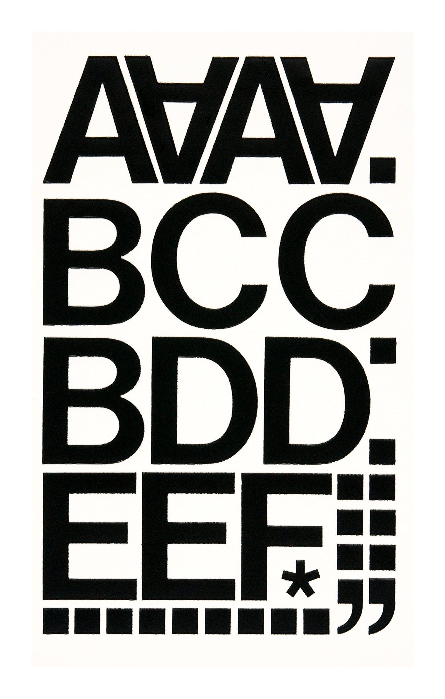 Chartpak Self-Adhesive Vinyl Capital Letters and Numbers, 2 Inches High, Black, 77 per Pack (01050)