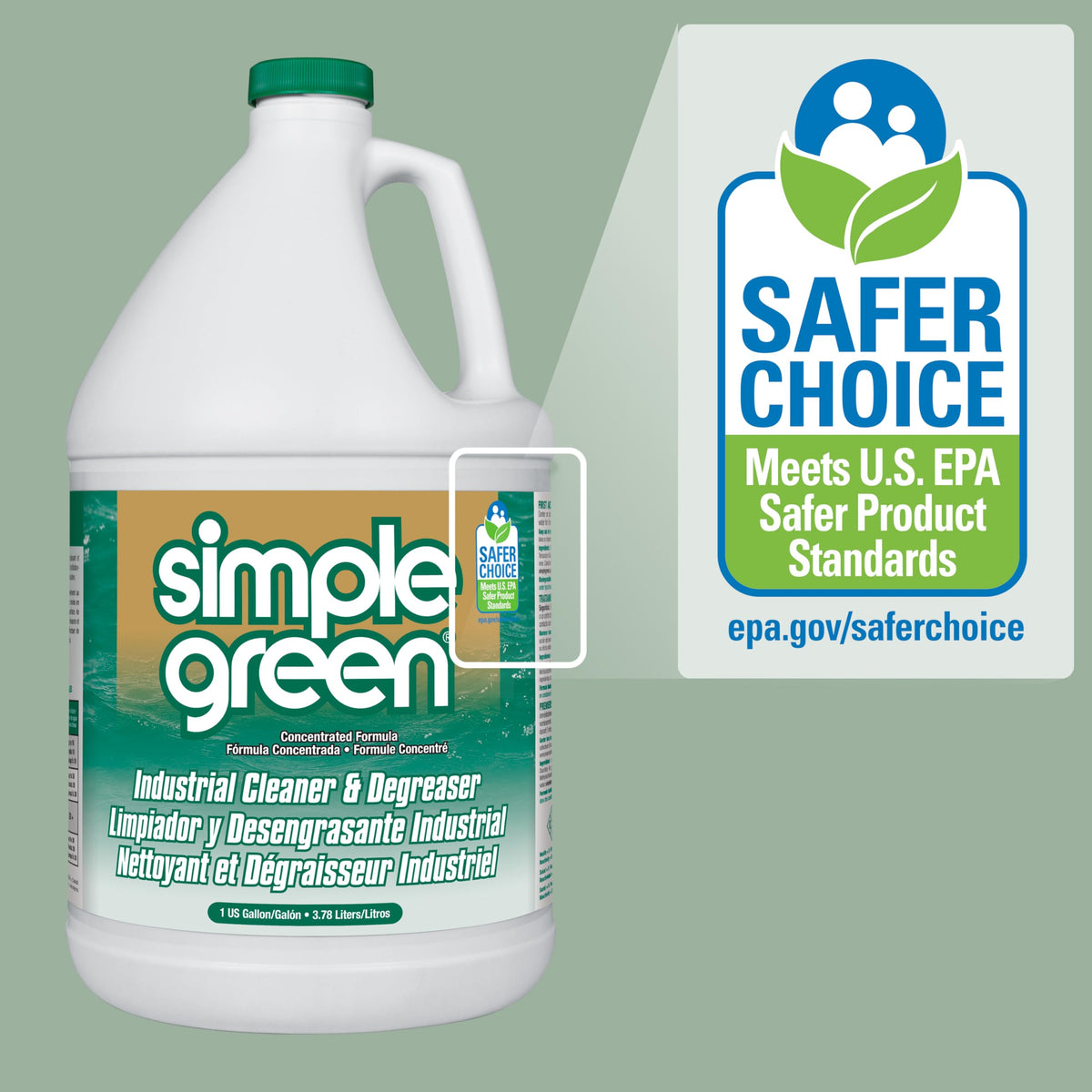 SIMPLE GREEN ndustrial Cleaner and Degreaser, 1 US GALLON