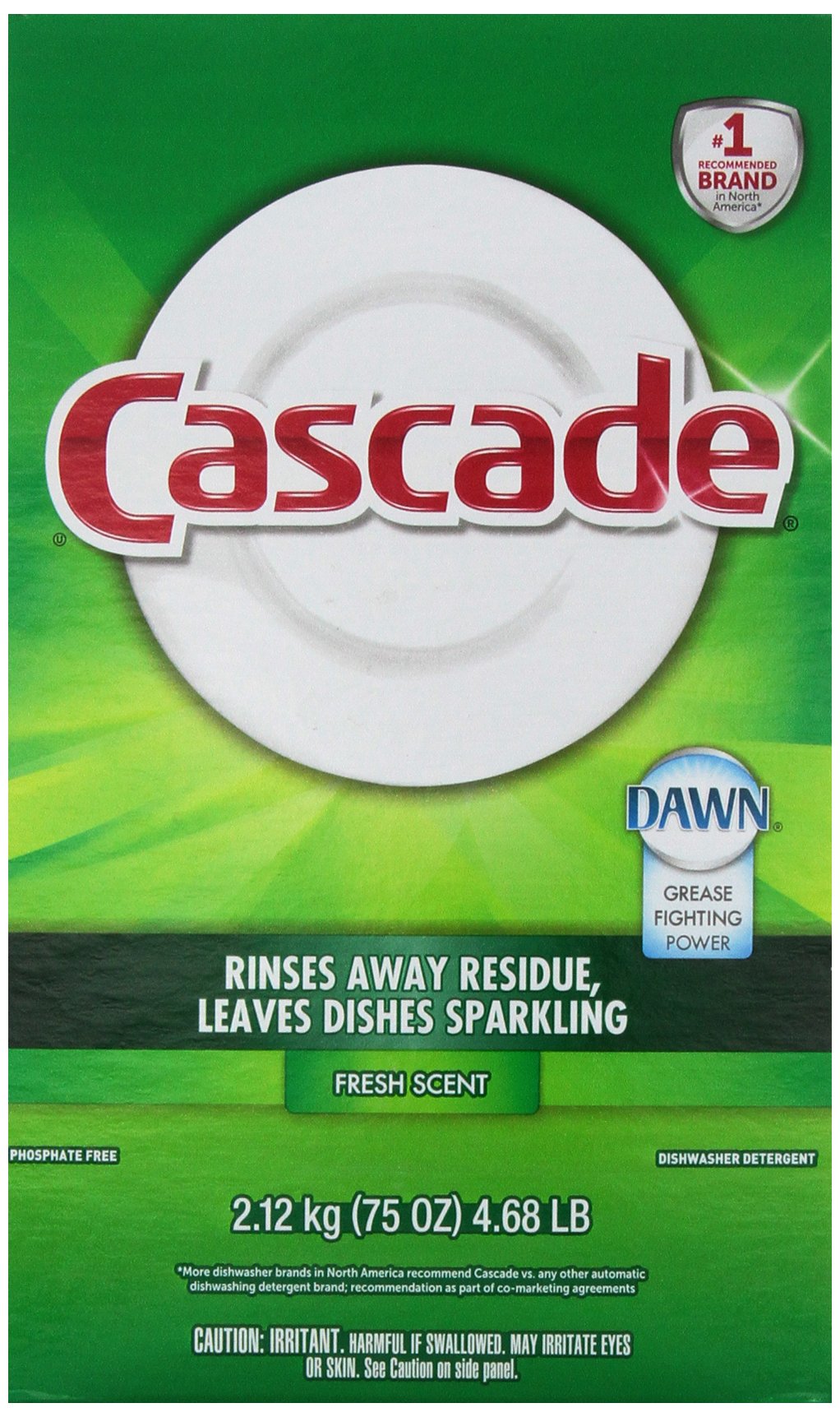 Cascade Powder Dishwasher Detergent, Fresh Scent 75 Oz
