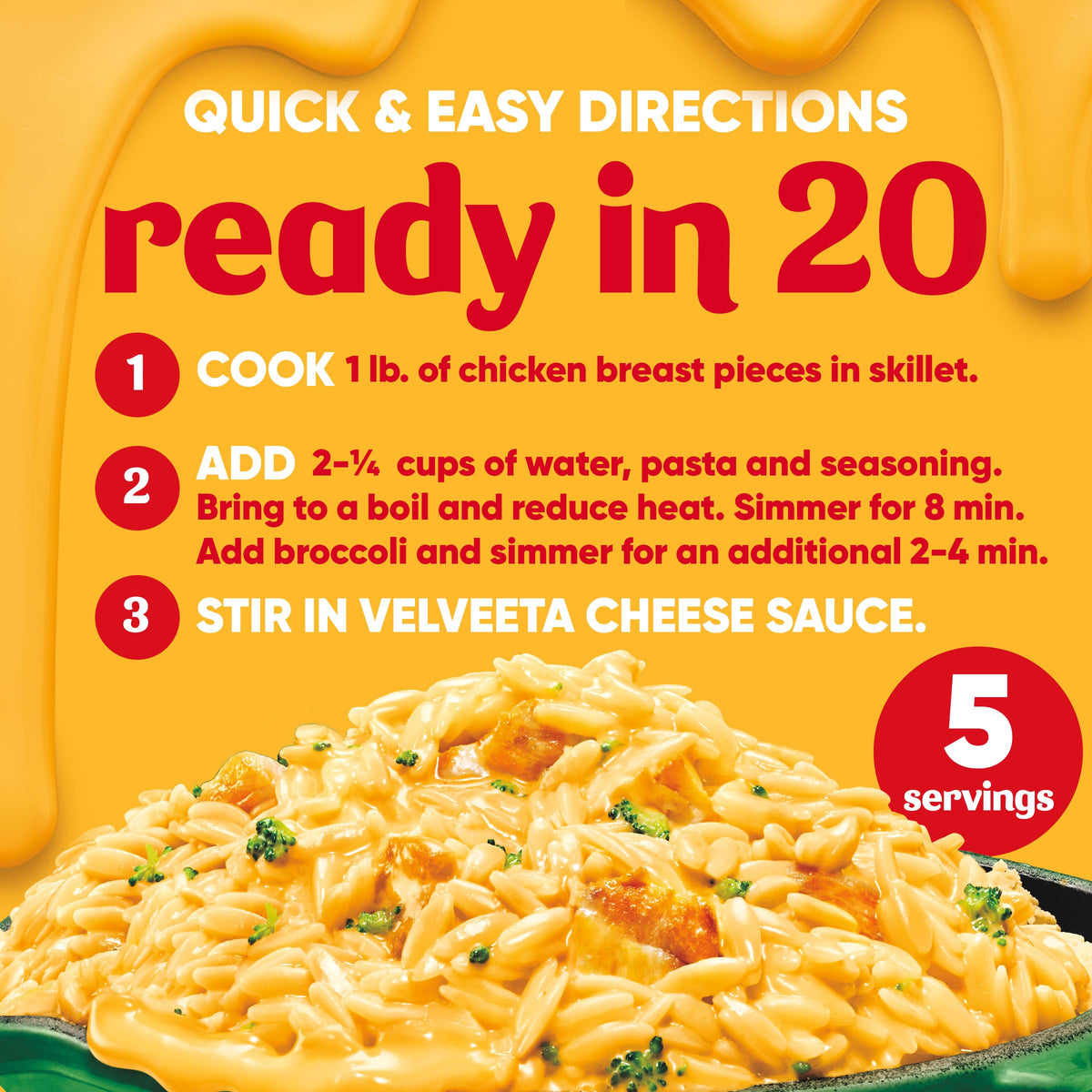 Velveeta Skillets Chicken & Broccoli One Pan Dinner Kit, 13.6 oz Box