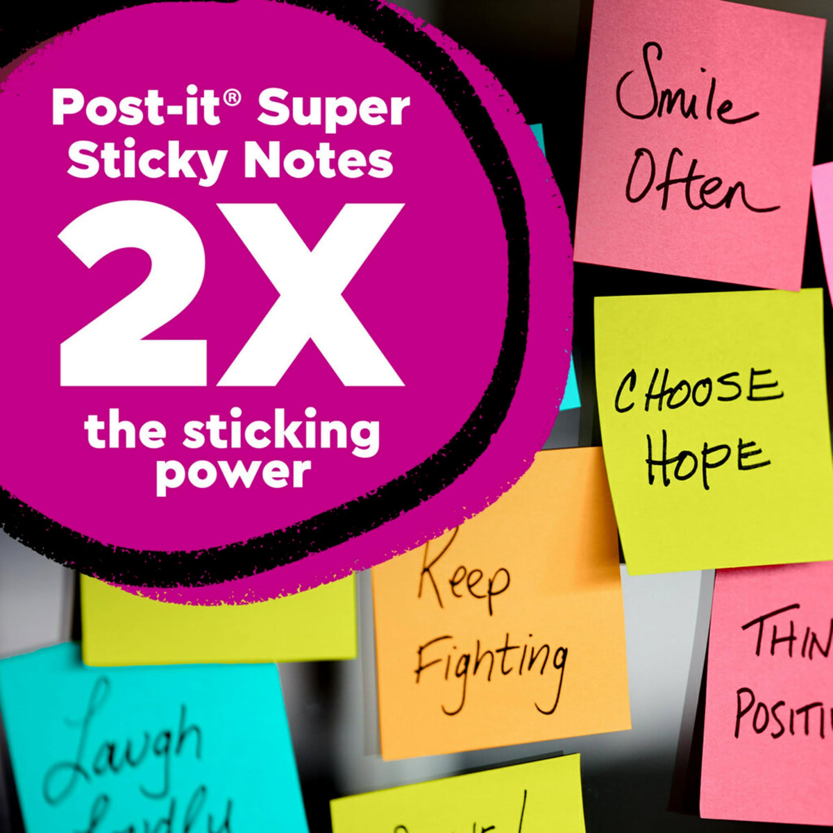 Post-it Super Sticky Notes, 5 Sticky Note Pads, 3 x 3 in., School Supplies, Office Products, Sticky Notes for Vertical Surfaces, Monitors, Walls and Windows, Vital Orange
