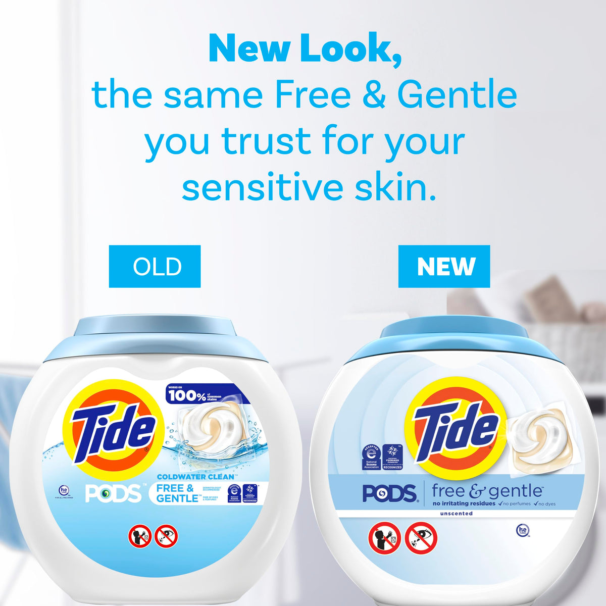 Tide PODS Free & Gentle Liquid Laundry Detergent Pacs, 76 count