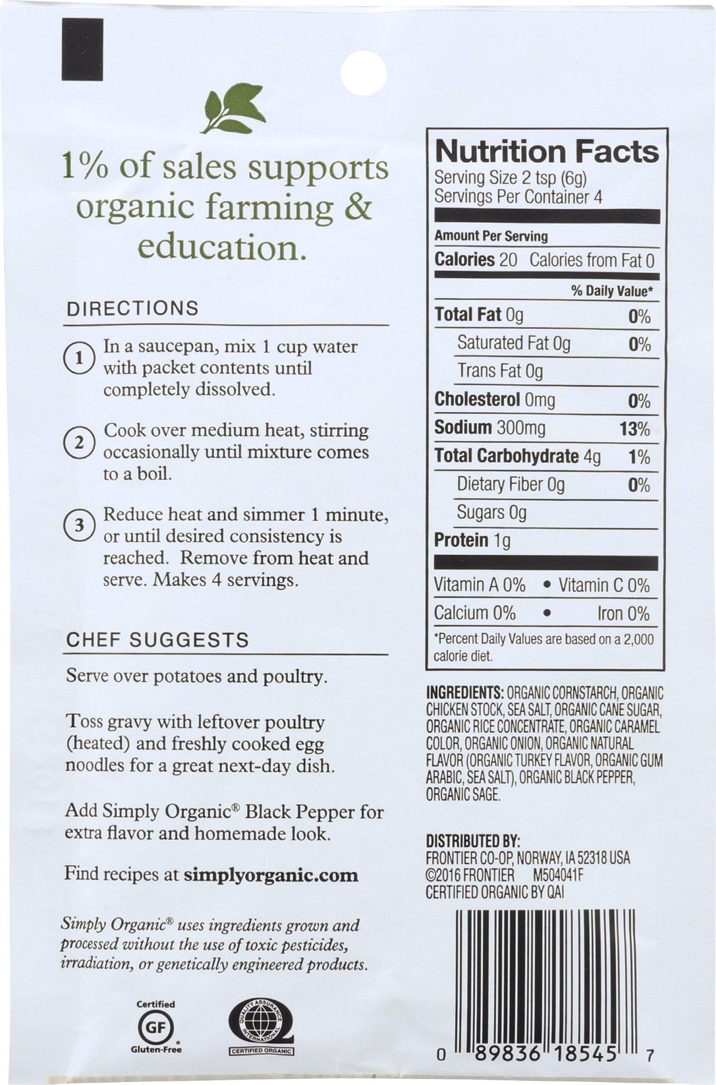 Simply Organic Roasted Turkey Flavored Gravy Mix, Certified Organic, Gluten-Free |0.85 Ounce (Pack of 3)
